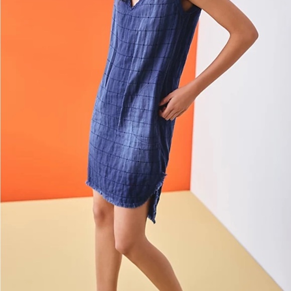 Anthropologie Cloth and Stone frayed chambray denim tunic in Sz small - Picture 2 of 15